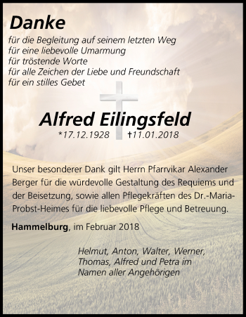 Anzeige von Alfred Eilingsfeld von MGO