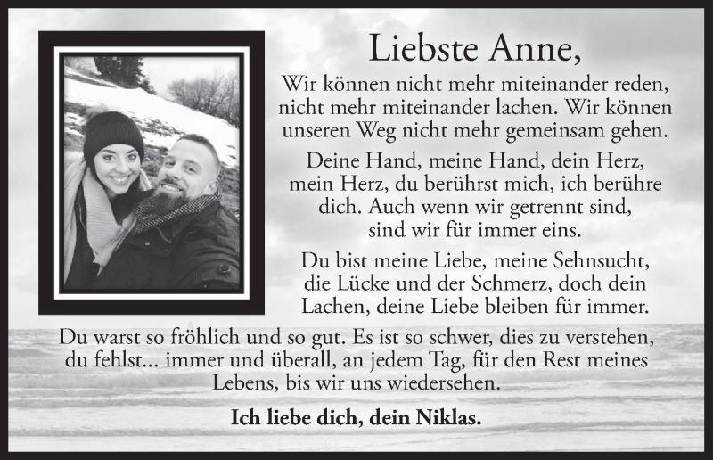  Traueranzeige für Anne  vom 07.02.2018 aus MGO
