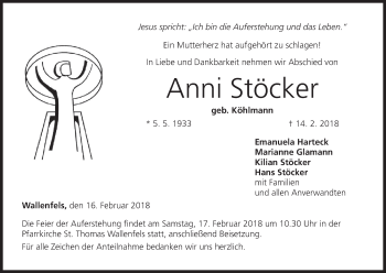 Anzeige von Anni Stöcker von MGO