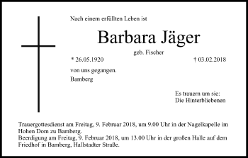 Anzeige von Barbara Jäger von MGO