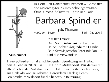 Anzeige von Barbara Spindler von MGO