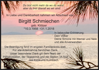 Anzeige von Birgitt Schmiechen von MGO