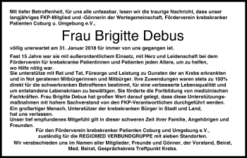 Anzeige von Brigitte Debus von MGO