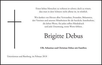 Anzeige von Brigitte Debus von MGO
