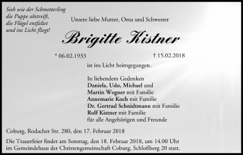 Anzeige von Brigitte Kistner von MGO