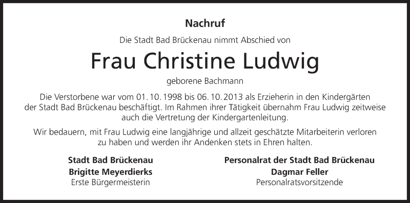  Traueranzeige für Christine Ludwig vom 28.02.2018 aus MGO