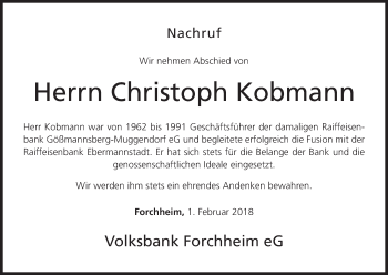 Anzeige von Christoph Kobmann von MGO