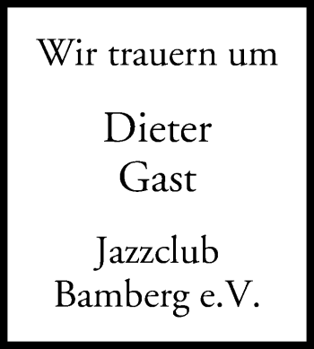 Anzeige von Dieter Gast von MGO
