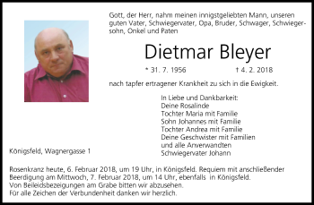 Anzeige von Dietmar Bleyer von MGO