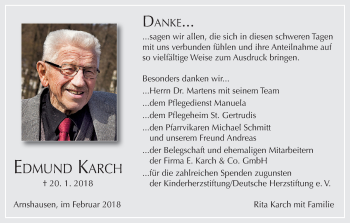Anzeige von Edmund Karch von MGO