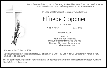 Anzeige von Elfriede Göppner von MGO
