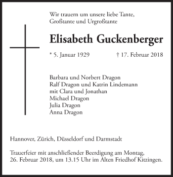 Anzeige von Elisabeth Guckenberger von MGO