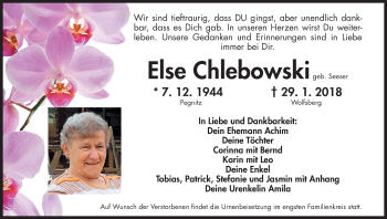 Anzeige von Else Chlebowski von MGO
