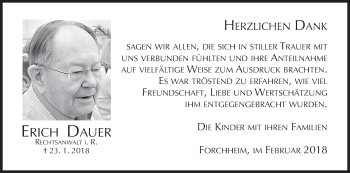 Anzeige von Erich Dauer von MGO