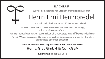 Anzeige von Erni Herrnbredel von MGO