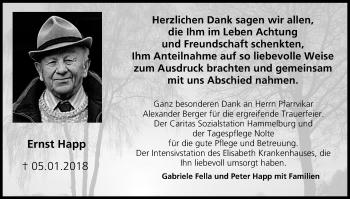 Anzeige von Ernst Happ von MGO