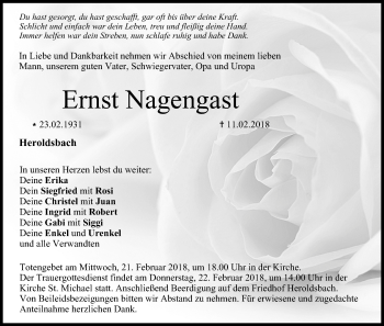 Anzeige von Ernst Nagengast von MGO