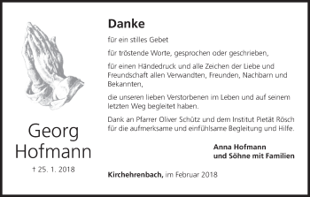 Anzeige von Georg Hofmann von MGO