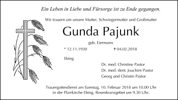 Anzeige von Gunda Pajunk von MGO