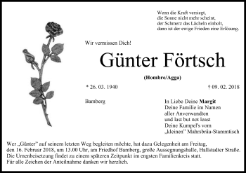 Anzeige von Günter Förtsch von MGO