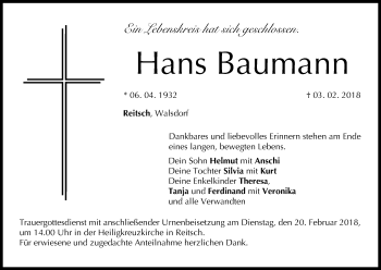 Anzeige von Hans Baumann von MGO