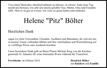 Anzeige von Helene Bölter von MGO