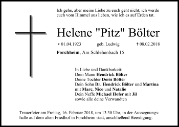Anzeige von Helene Bölter von MGO