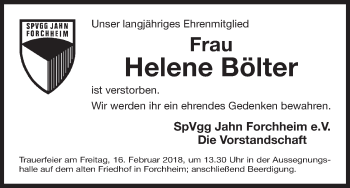 Anzeige von Helene Bölter von MGO