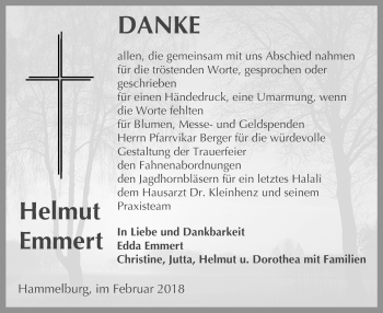 Anzeige von Helmut Emmert von MGO