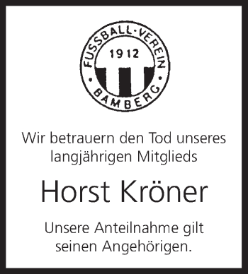 Anzeige von Horst Kröner von MGO