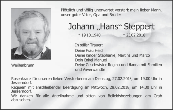 Anzeige von Johann Steppert von MGO