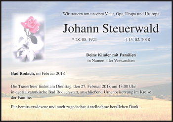 Anzeige von Johann Steuerwald von MGO