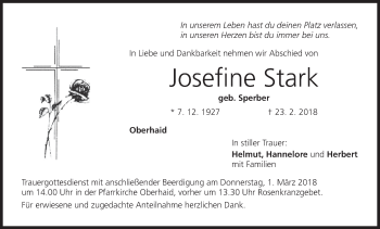 Anzeige von Josefine Stark von MGO