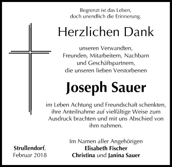 Anzeige von Joseph Sauer von MGO