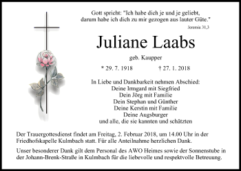 Anzeige von Juliane Laabs von MGO
