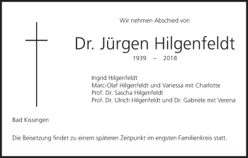 Anzeige von Jürgen Hilgenfeldt von MGO