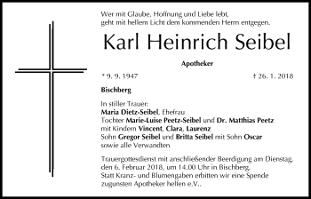Anzeige von Karl Heinrich Seibel von MGO