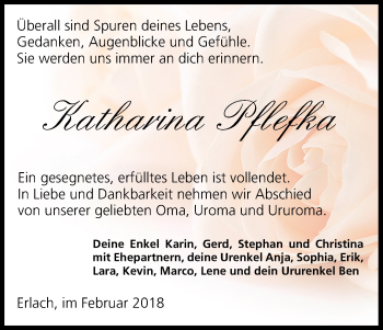 Anzeige von Katharina Pflefka von MGO