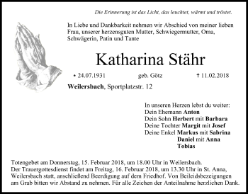Anzeige von Katharina Stähr von MGO