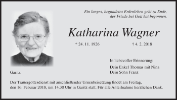 Anzeige von Katharina Wagner von MGO