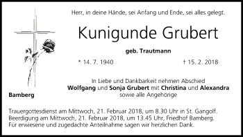 Anzeige von Kunigunde Grubert von MGO