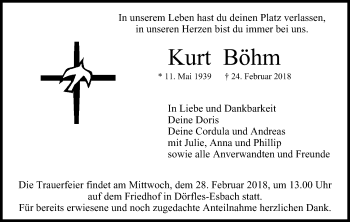 Anzeige von Kurt Böhm von MGO