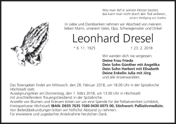Anzeige von Leonhard Dresel von MGO