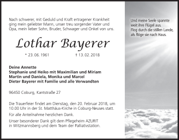 Anzeige von Lothar Bayerer von MGO
