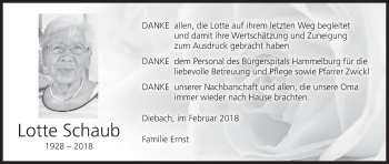 Anzeige von Lotte Schaub von MGO