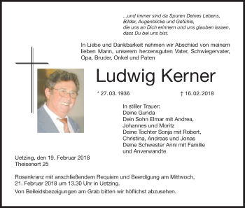 Anzeige von Ludwig Kerner von MGO