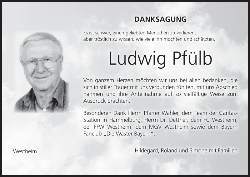  Traueranzeige für Ludwig Pfülb vom 10.02.2018 aus MGO