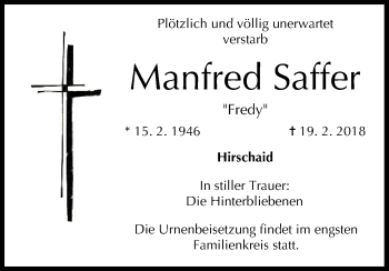 Anzeige von Manfred Saffer von MGO