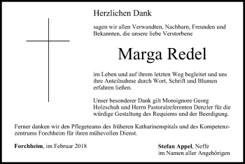 Anzeige von Marga Redel von MGO