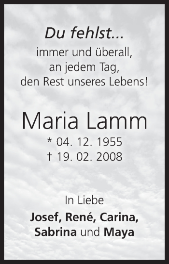 Anzeige von Maria Lamm von MGO